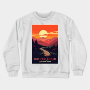 Great Smoky Mountains national park vintage travel poster Crewneck Sweatshirt